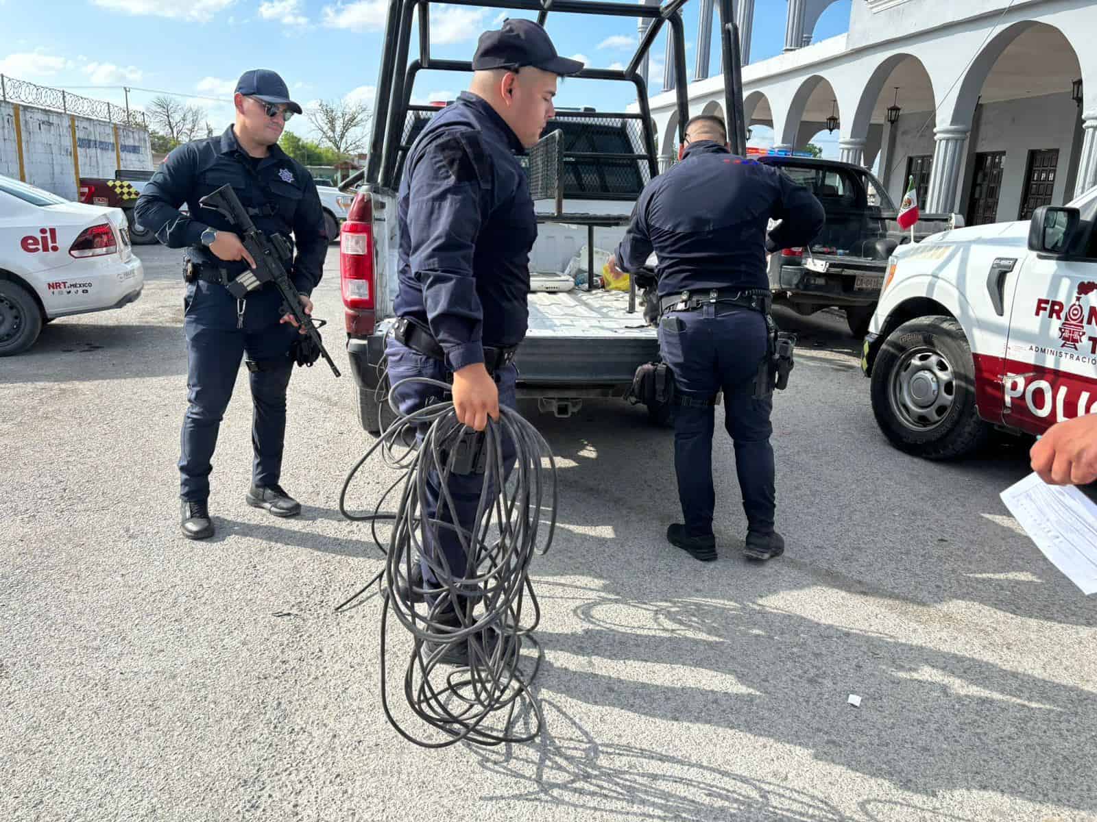 La Policía Municipal recuperó parte del cableado eléctrico.