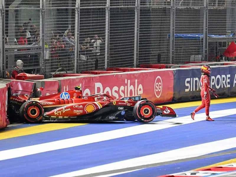 Sainz ve ‘raro’ su incidente; las llantas le causan problemas.