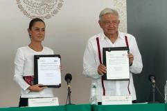 AMLO y Sheinbaum firman pacto por Pasta de conchos y El Pinabete