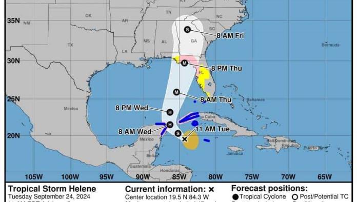 Llega la Tormenta Tropical Helene en el caribe mexicano