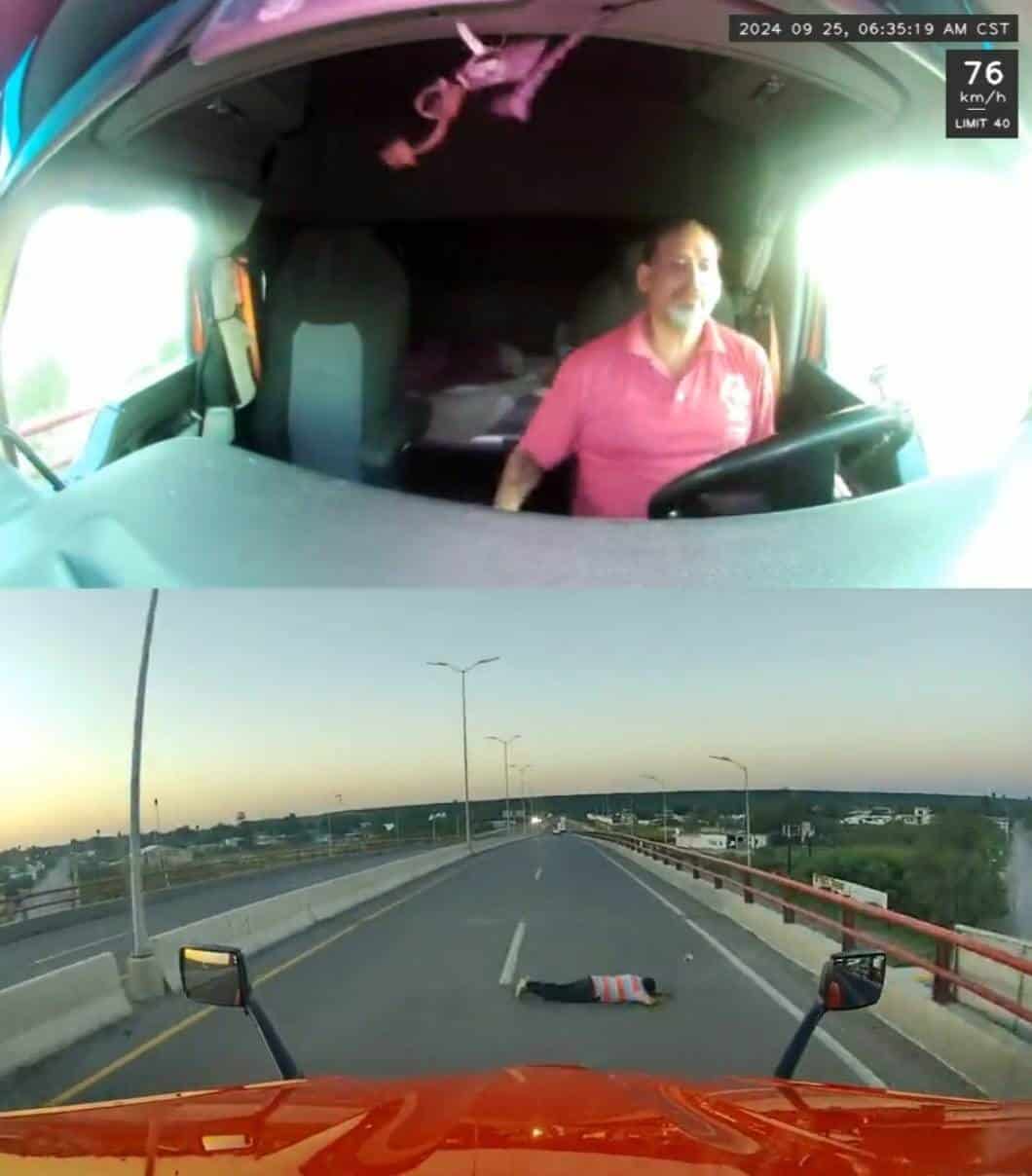 Momento es que Jorge Ibarra Pérez se lanza a la carretera.