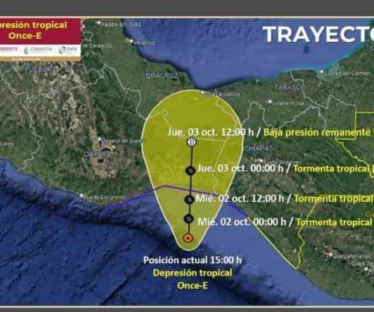 Se forman depresión tropical en costas de México