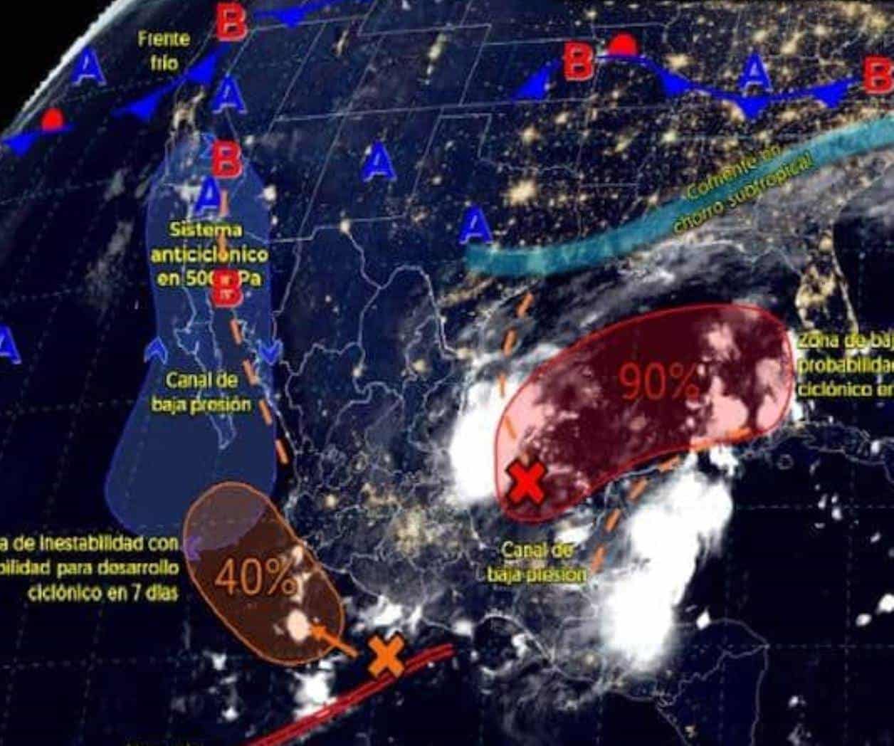 Formación ciclónica dejará lluvias en estos estados