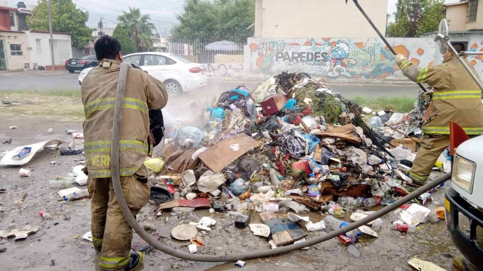 Se ´prende´  camión de  la basura 