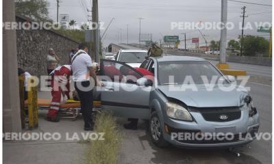 Lesiona a esposa en fuerte choque