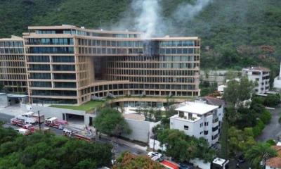 Se incendia torre de departamentos Akumal en San Pedro