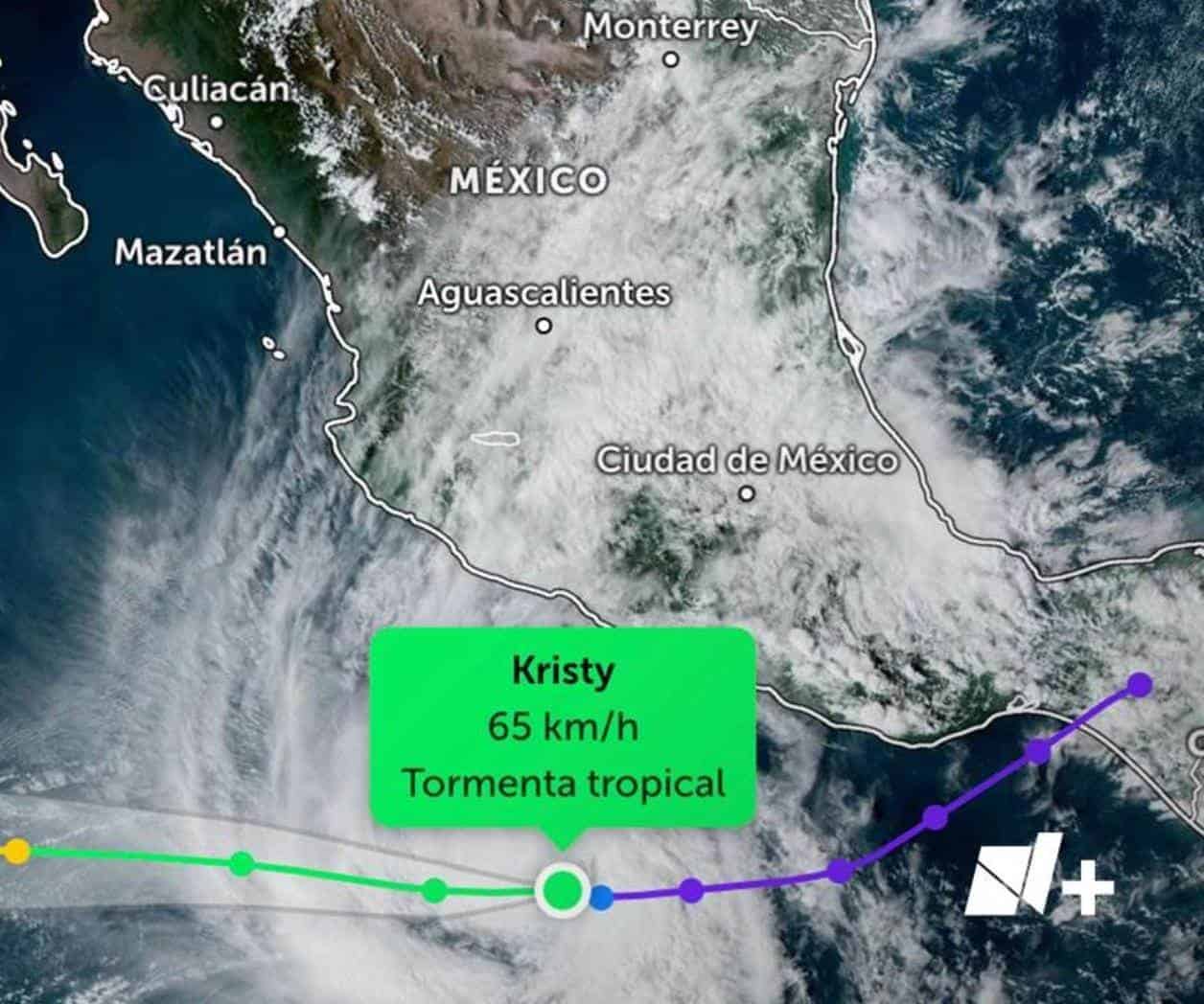 Llega la tormenta Kristy; Será huracán en los próximos días