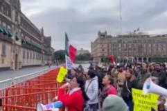 Trabajadores del Poder Judicial protestan fuera del Palacio Nacional