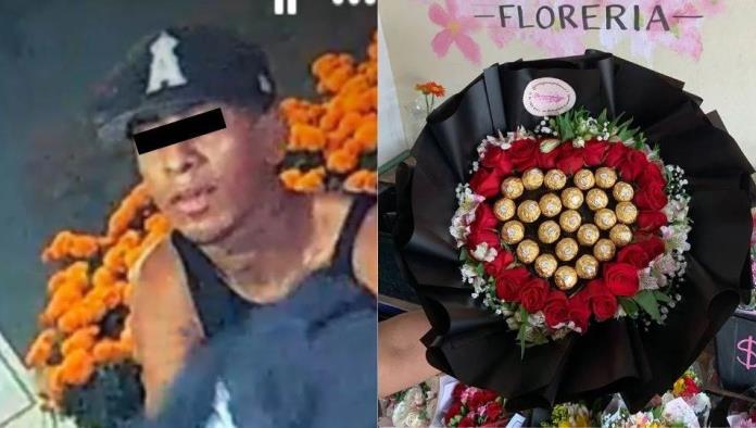 ¡Eso si es amor! Ladrón se lleva ramo de una floreria y su novia lo presume en redes