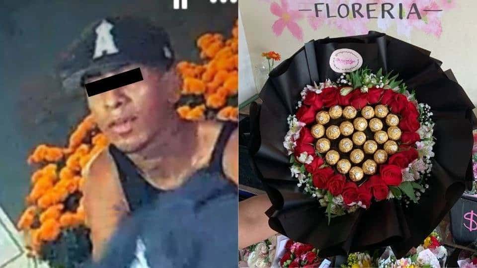 ¡Eso si es amor! Ladrón se lleva ramo de una floreria y su novia lo presume en redes