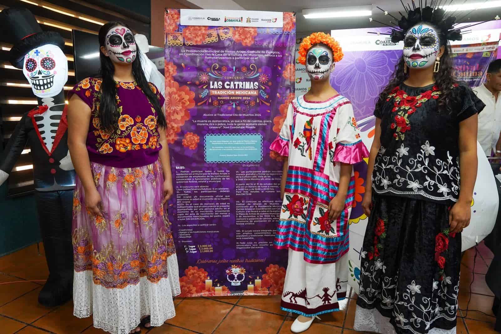 El Gobierno Municipal de Ramos Arizpe invita a la ciudadanía a disfrutar del “Festival de la Catrina”.