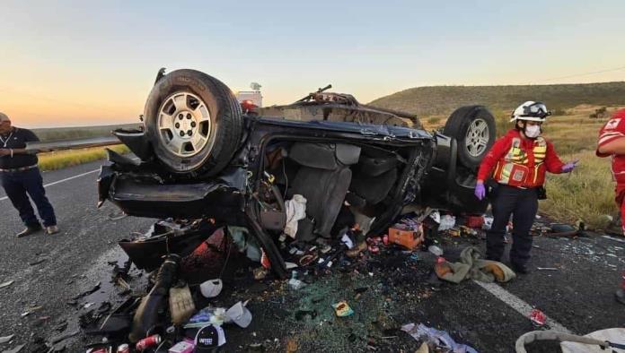 Choque en carretera Monclova-Ramos Arizpe deja cuatro muertos y tres heridos