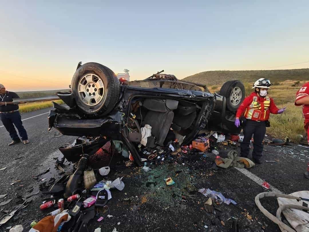 Choque en carretera Monclova-Ramos Arizpe deja cuatro muertos y tres heridos