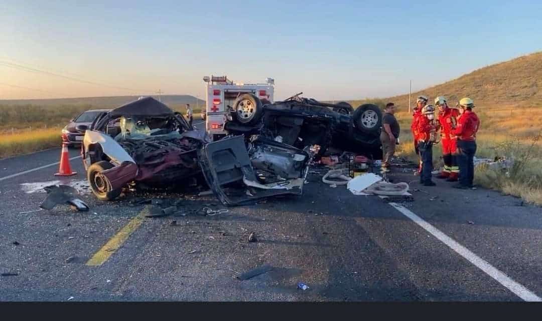 Choque en carretera Monclova-Ramos Arizpe deja cuatro muertos y tres heridos