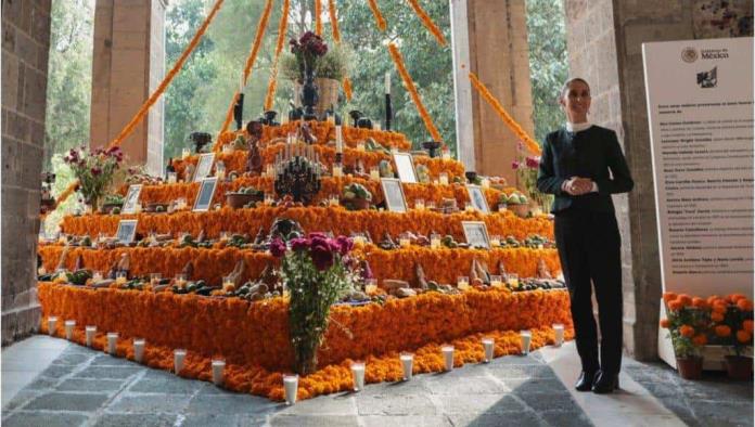 Claudia Sheinbaum encabezó la ceremonia de  día de muertos