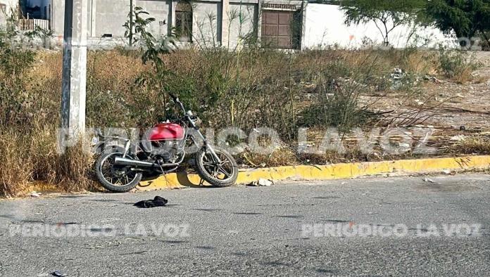 Resulta menor herida en choque de moto