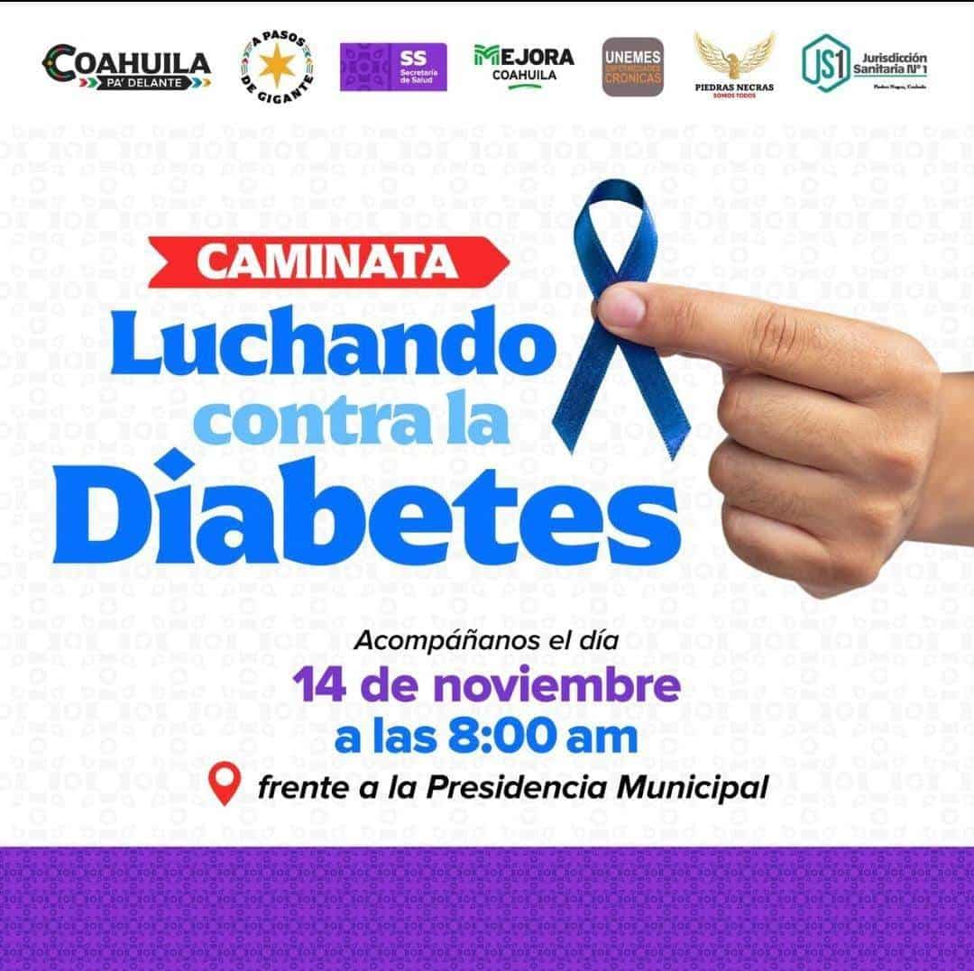 Realizan Caminata en Piedras Negras por el Día Mundial de la Diabetes