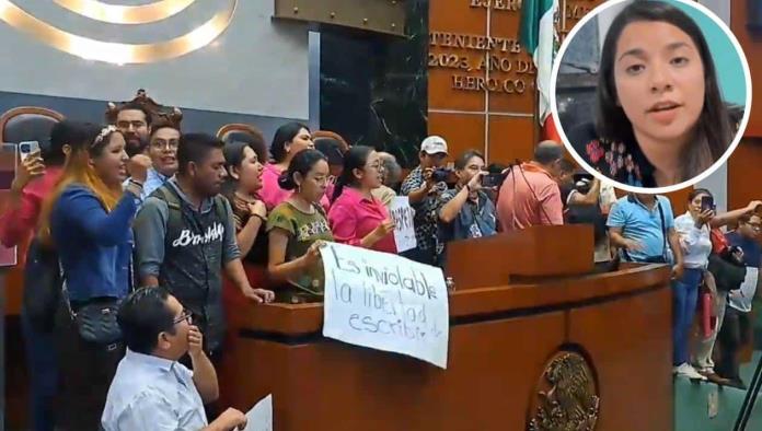 Protestan reporteros tras ser amenazados por la diputada cybertruck