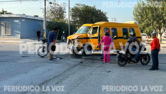 Un motociclista y ocho menores lesionados