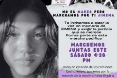 Marchará Sabinas en memoria de Jimena