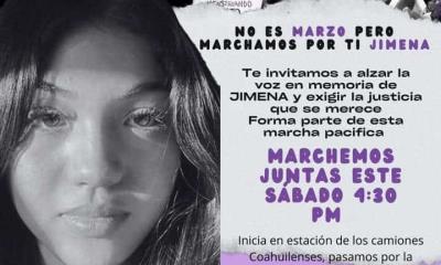 Marchará Sabinas en memoria de Jimena