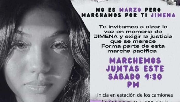 Marchará Sabinas en memoria de Jimena