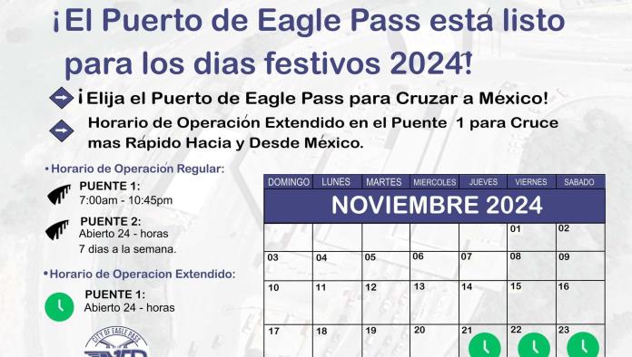 ANUNCIO: Abrirá 24 horas el Puente uno del 19 al 21 de diciembre