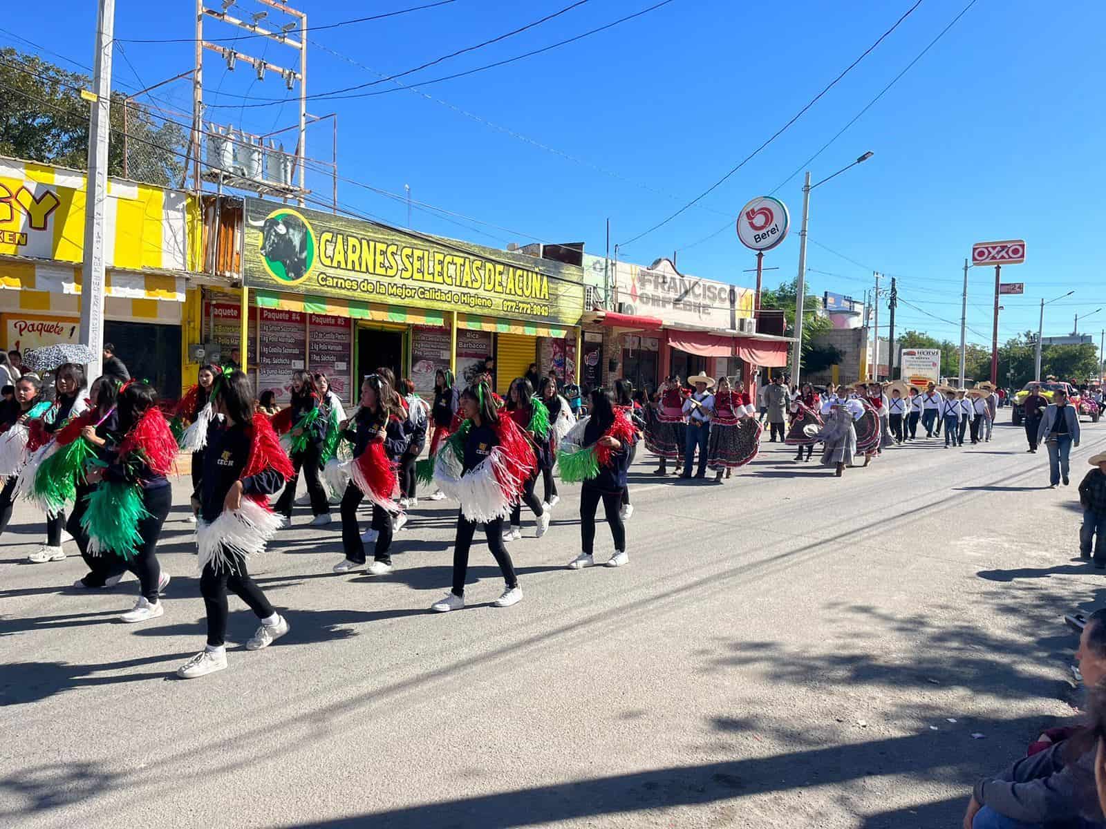 Ciudad Acuña celebra el Día de la Revolución con tradicional desfile escolar