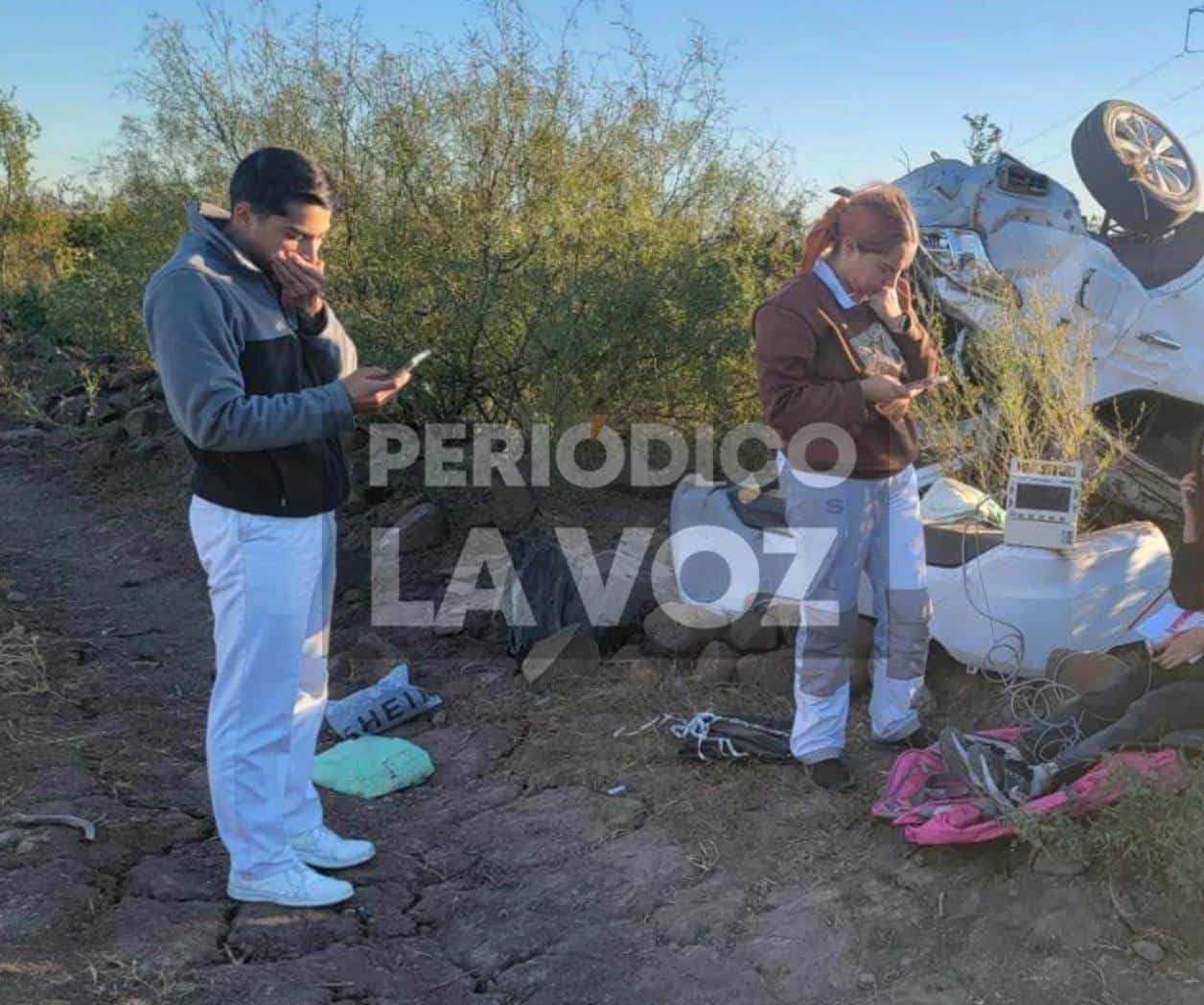 Vuelca enfermera sobre la 57, tramo Sabinas-Sauz