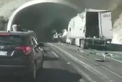 Accidente en la Carretera 57: tráiler se incendia tras choque