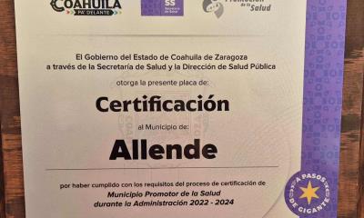 Develan placa de Municipio Promotor de la Salud en Allende