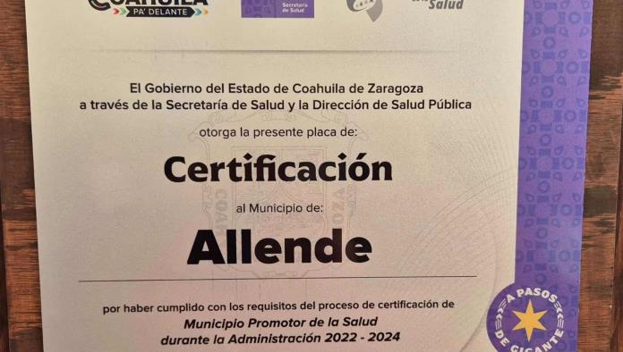 Develan placa de Municipio Promotor de la Salud en Allende