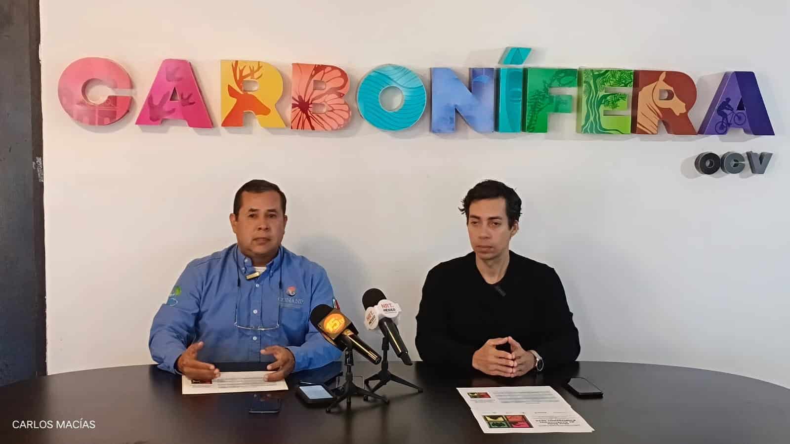El titular de la CONANP José Antonio Dávila Paulín ofreció detalles de las conferencias en rueda de prensa realizada en la OCV Carbonífera.