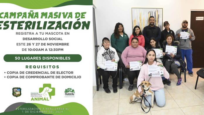 Anuncian campaña masiva de esterilización en Nava