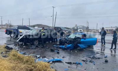 Tres personas lesionadas en encontronazo vial en carretera federal 57