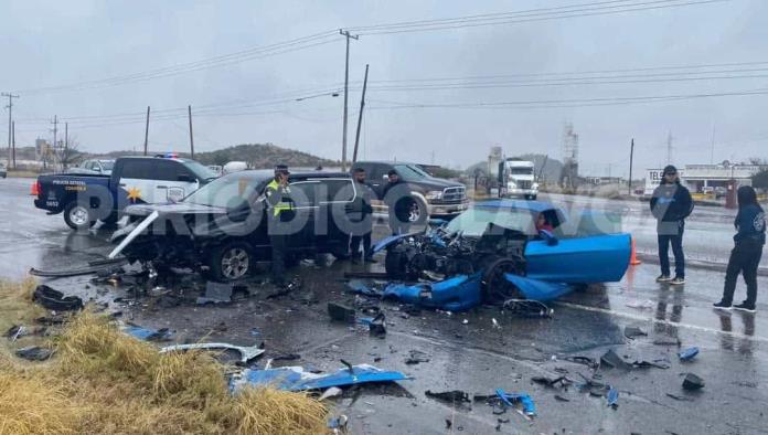 Tres personas lesionadas en encontronazo vial en carretera federal 57