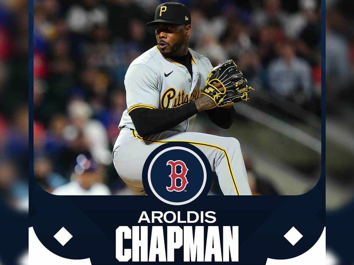 Aroldis Chapman llega a Boston con contrato de 10 MDD