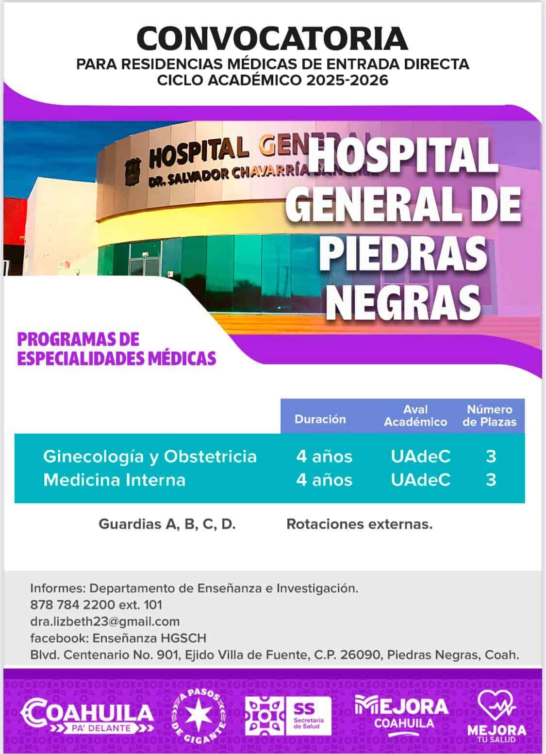 Convocatoria Abierta para Médicos Residentes en el Hospital Salvador Chavarría