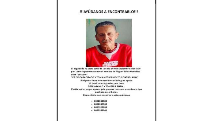 Buscan sin descanso a Don Miguel Salas