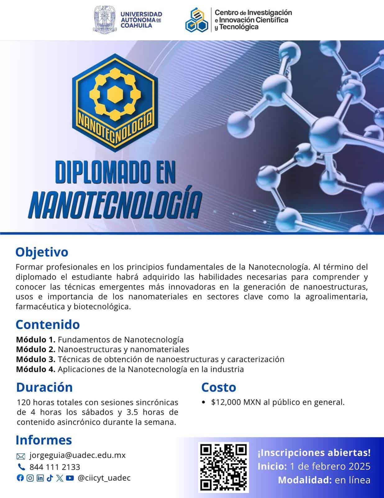 Ofrecen Diplomado en Nanotecnología, en la UAdeC