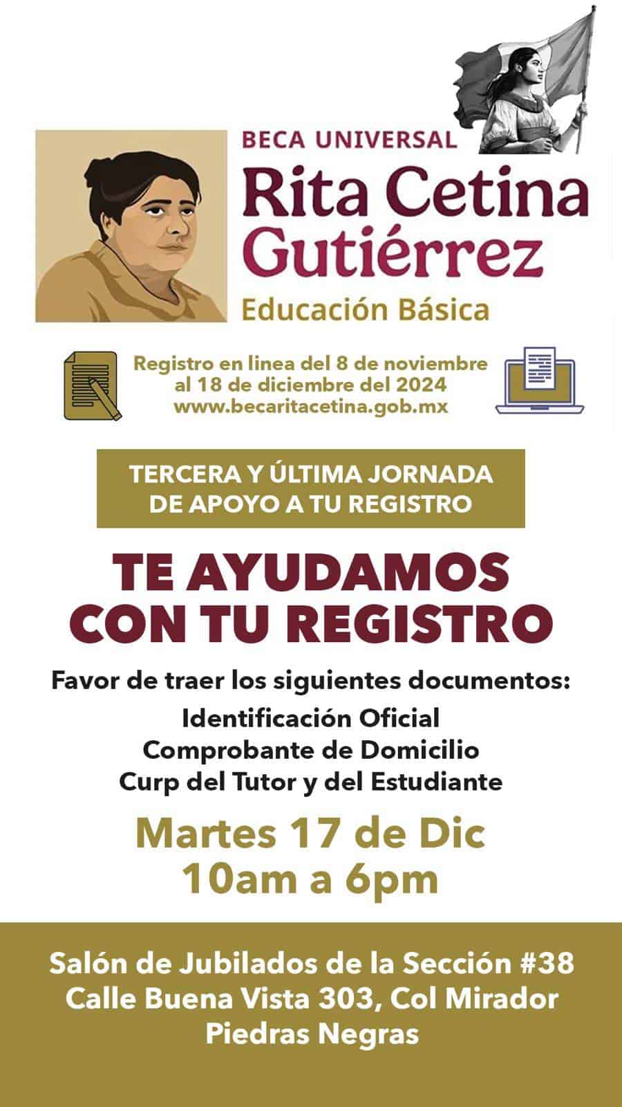 Tercera Jornada de Apoyo para el Registro de la Beca “Rita Cetina”