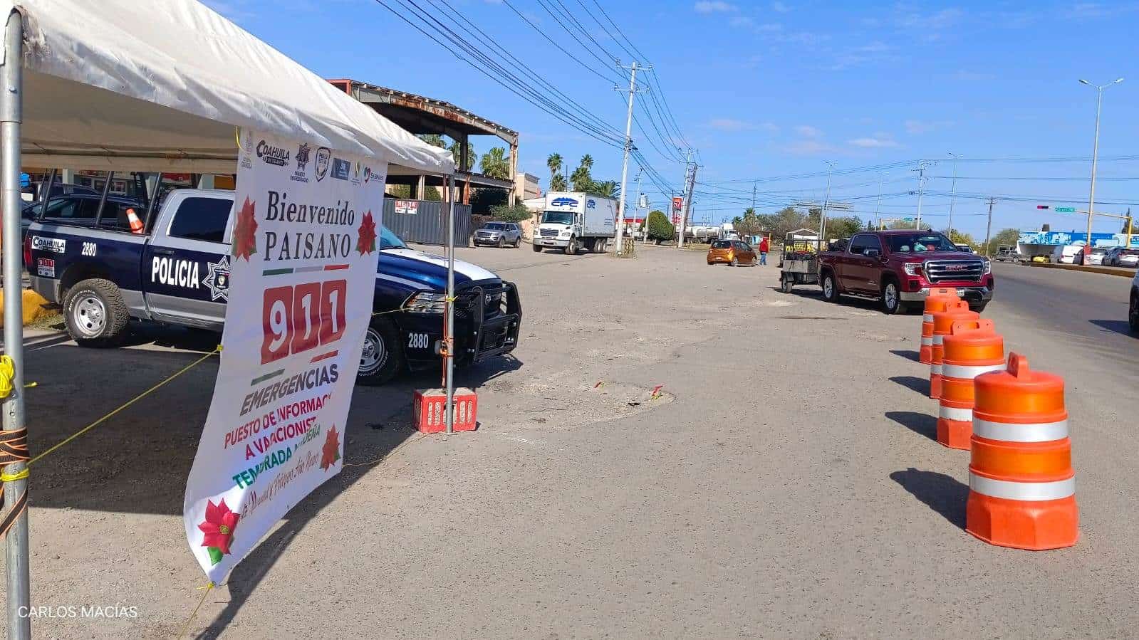 Instalan módulo de atención a los turistas en Sabinas.