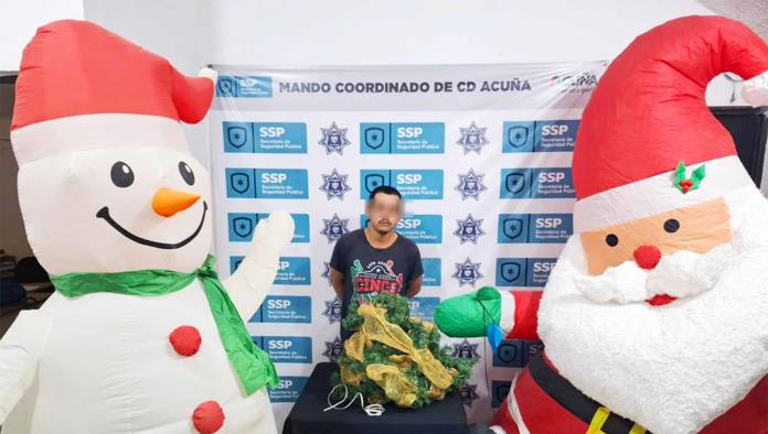 Como el Grinch: Delincuentes Querían ROBAR las Decoraciones Navideñas en Ciudad Acuña