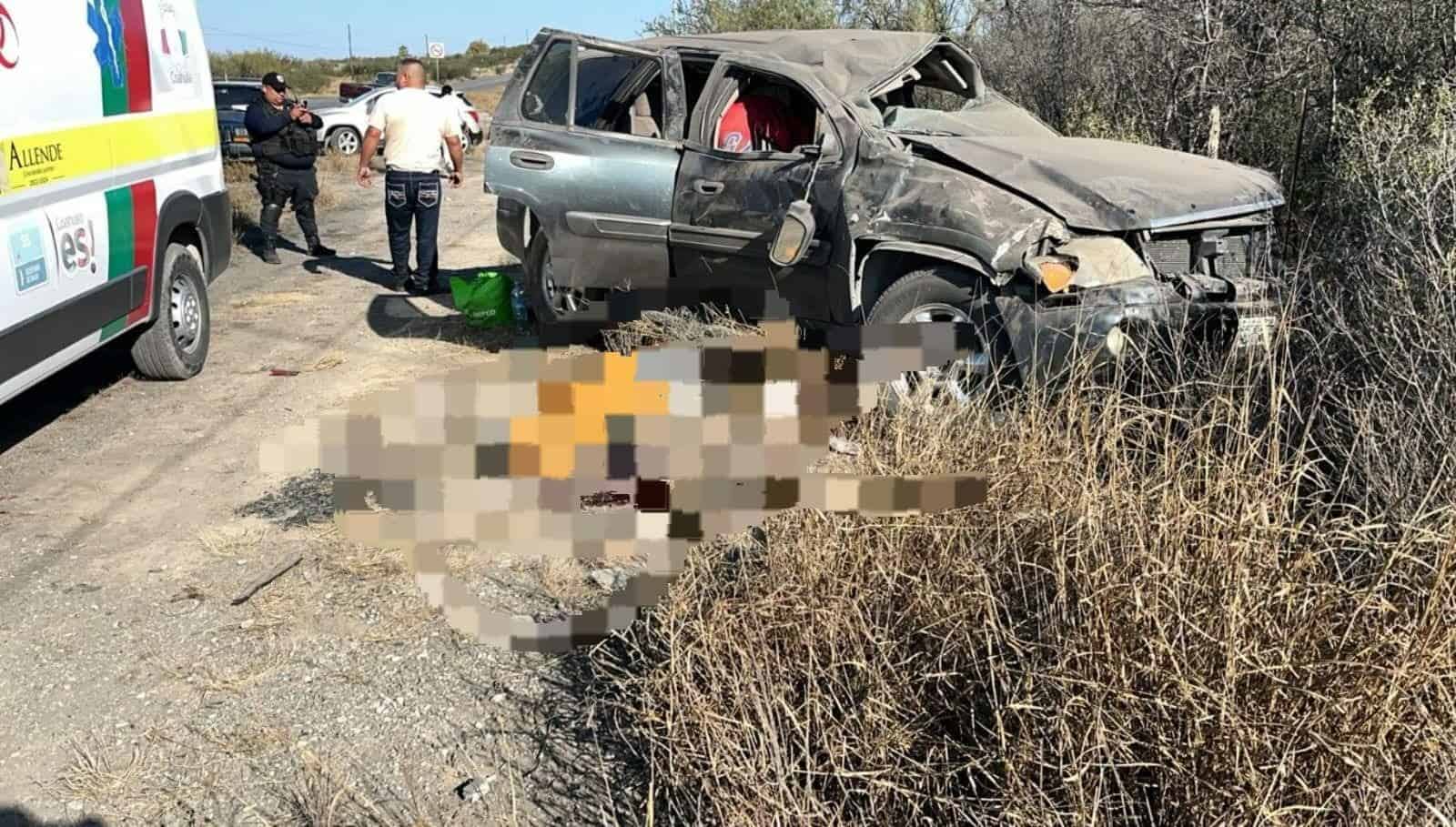 Fatal accidente en la Allende-Nueva Rosita deja un muerto y tres menores heridos