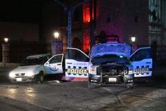 Dan de alta a policías lesionados en choque