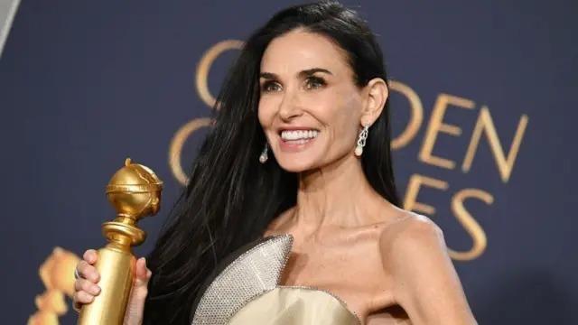 Demi Moore gana el Globo de Oro por su actuación en ´La Sustancia´