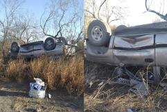 Se registra volcadura en la carretera Allende-Nueva Rosita 