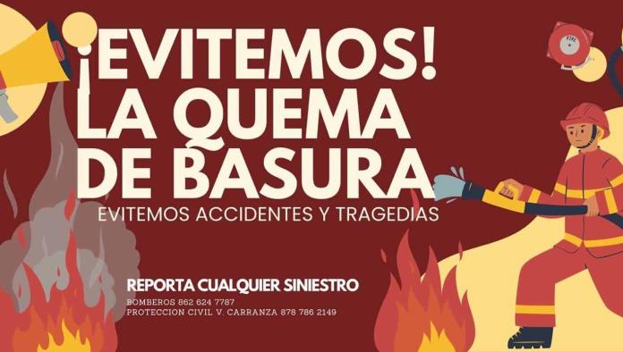 Alertan en Nava sobre los Peligros de la Quema de Basura