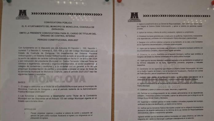 Vence convocatoria  para nuevo contralor