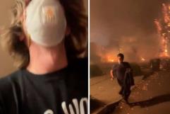 Jóvenes graban como escapan del incendio de Los Angeles